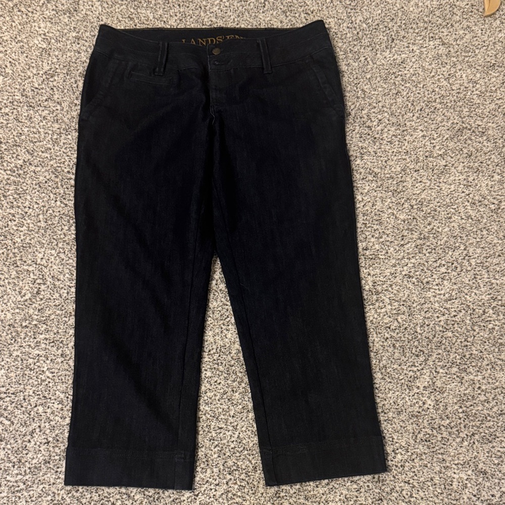 Lands' End Dark Ankle Cropped Jeans